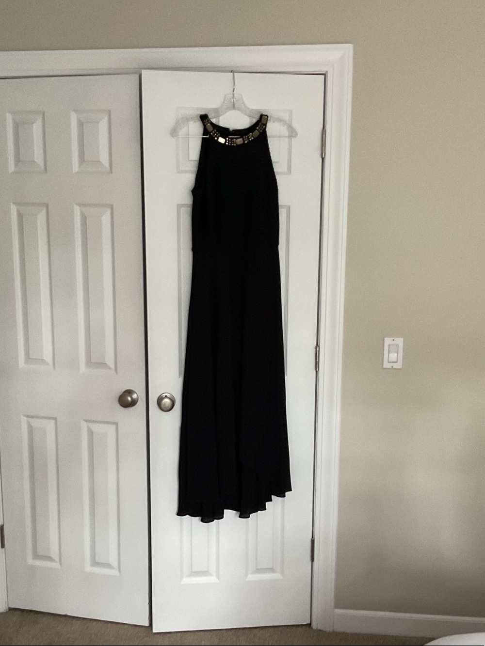Black  Dress with Gold Embellished Neckline